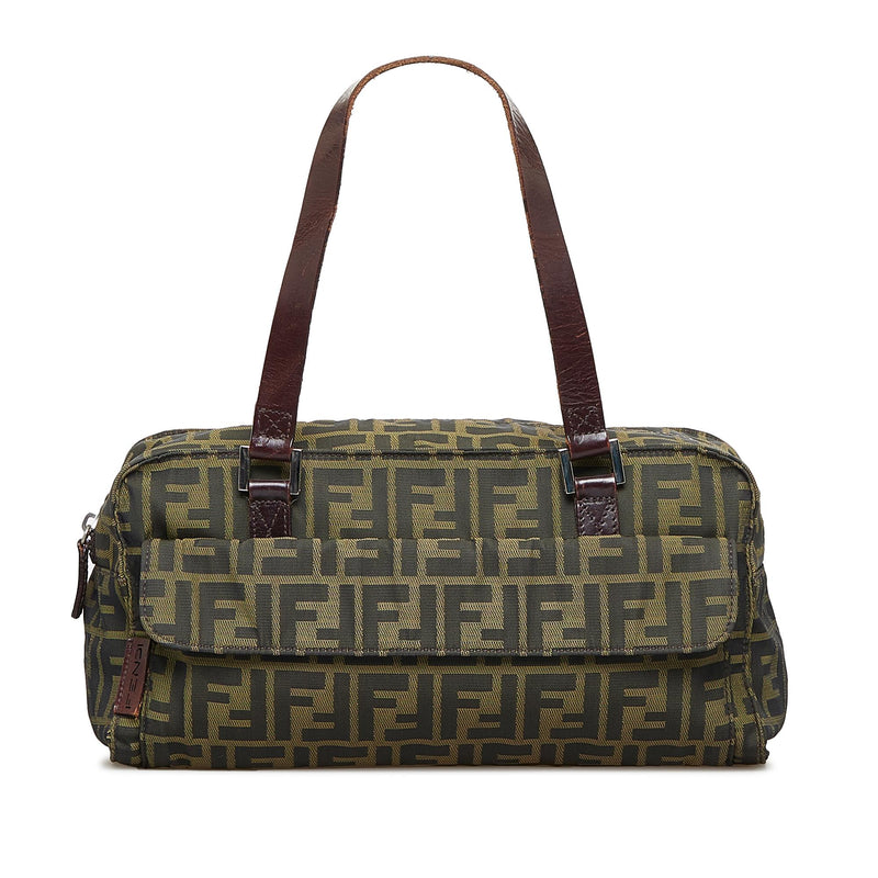 FENDI Zucca Canvas and Leather Bag