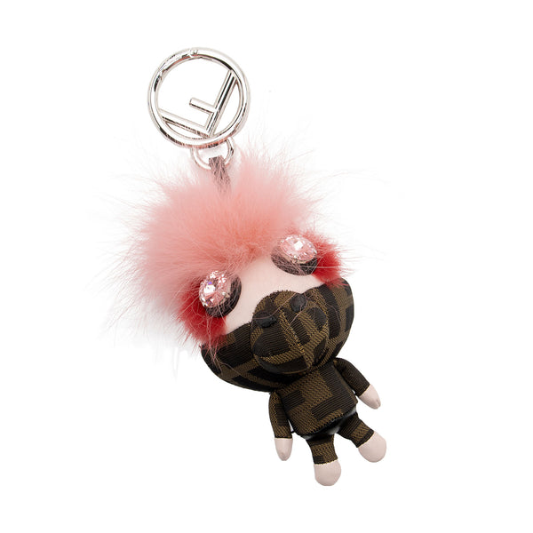 Fendi Zucca Canvas Space Monkey Bag Charm (SHF-SGv8KO)