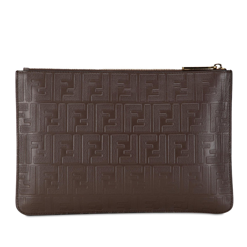 Fendi Zucca Embossed Zip Pouch (SHG-pMFnGr)