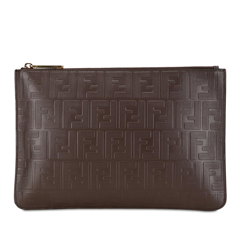 Fendi Zucca Embossed Zip Pouch (SHG-pMFnGr)