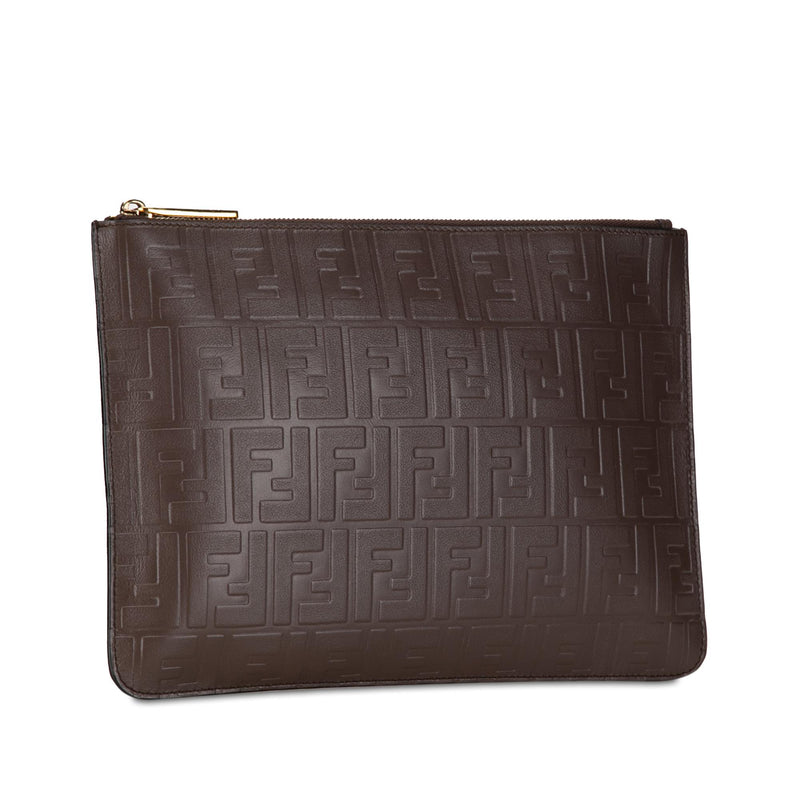 Fendi Zucca Embossed Zip Pouch (SHG-pMFnGr)