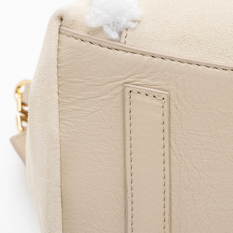 Givenchy Suede Shearling Antigona Small Satchel (SHF-3NhM8R)