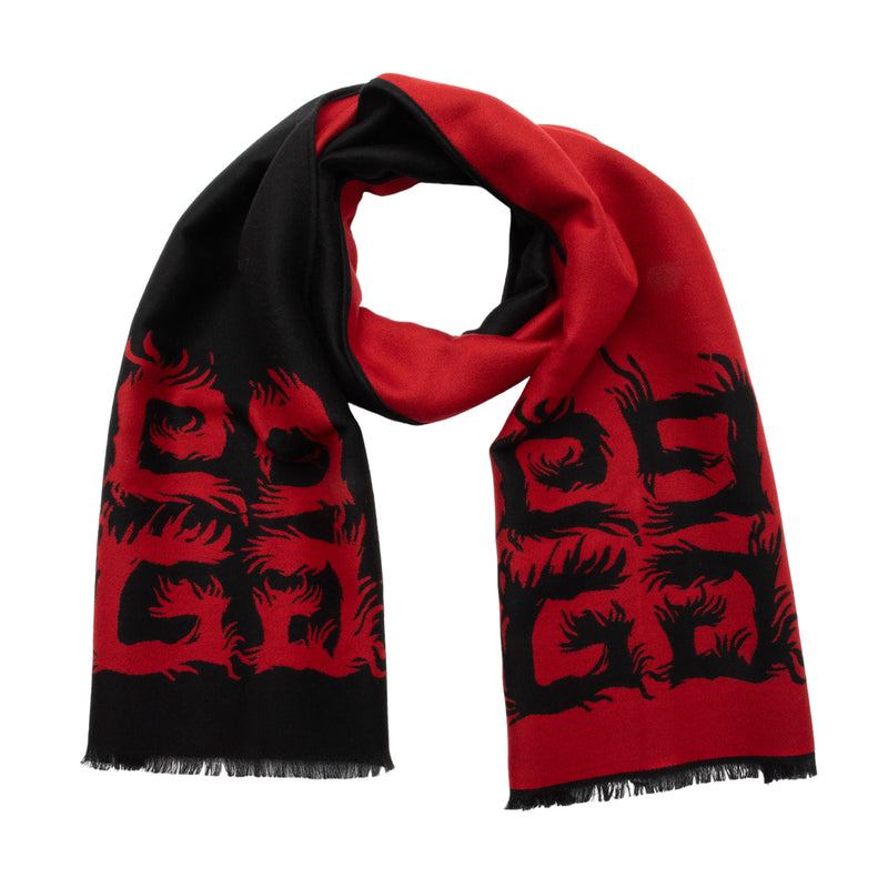 Givenchy Wool Silk 4G Flame Scarf (SHF-ocFJSt)