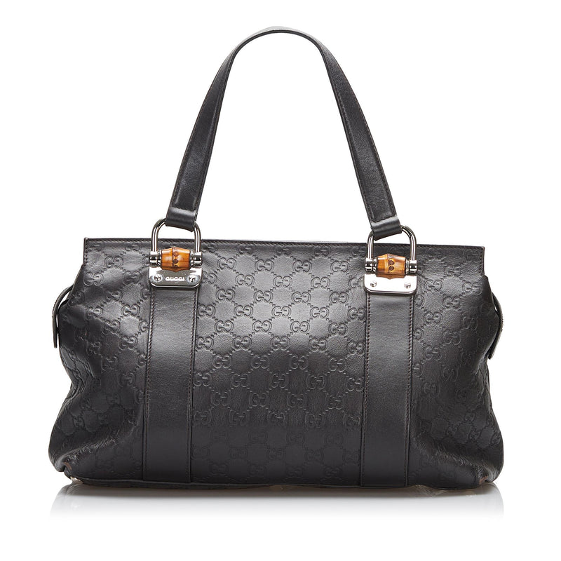 Gucci Bamboo Shopper Boston Bag in Black