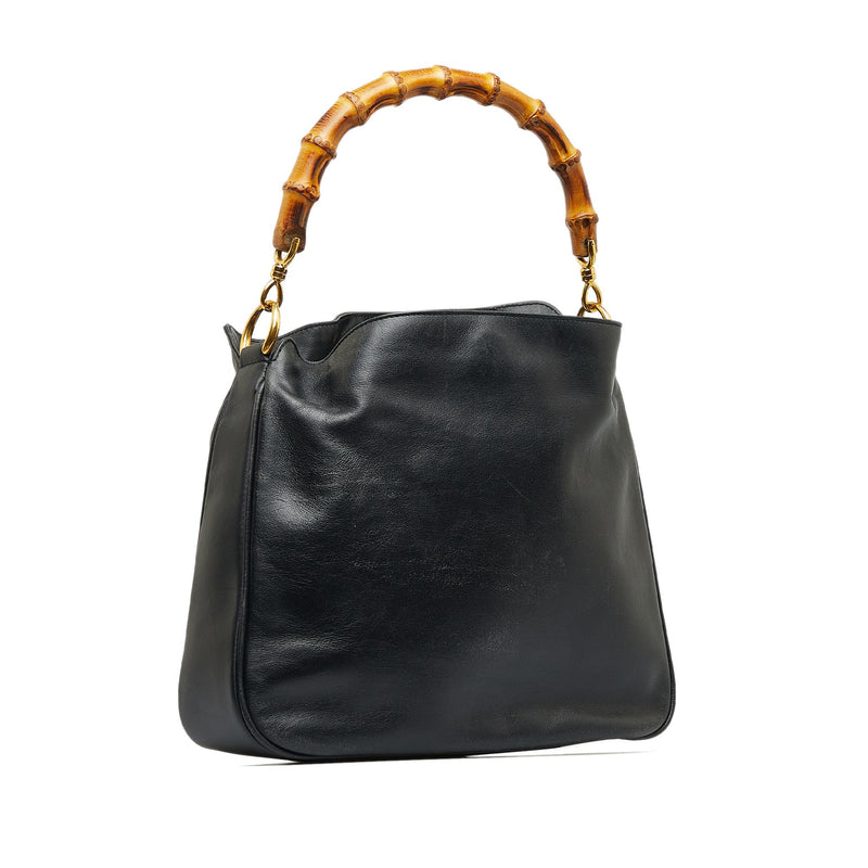 Pre-Owned Gucci bamboo handbag shoulder bag 2way 189867 black leather  ladies GUCCI (Good) - Walmart.com