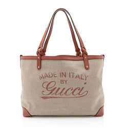 Gucci Canvas Leather Craft Tote (SHF-AuAMnM)