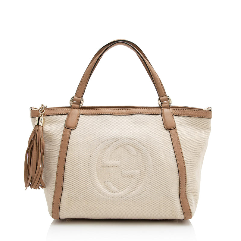 Gucci logo 2025 top handle tote