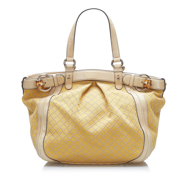 Gucci Diamante Bamboo Handbag (SHG-37943)