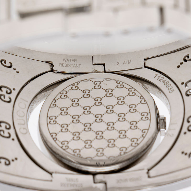 Gucci Stainless Steel Diamond GG Twirl Wide Watch (SHF-NxQMJm)