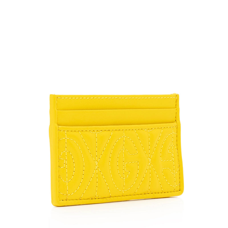 Gucci G Rhombus Quilted Leather Card Case (SHF-23858)