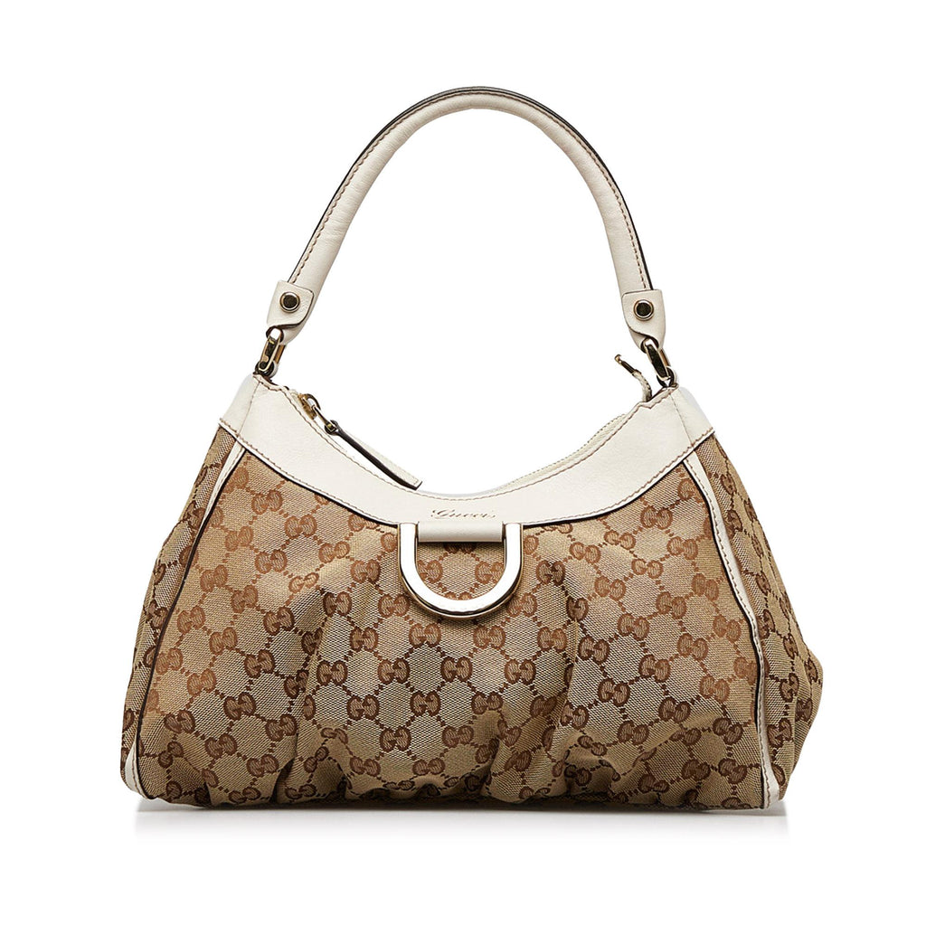 Gucci White Large Abbey D-Ring Hobo