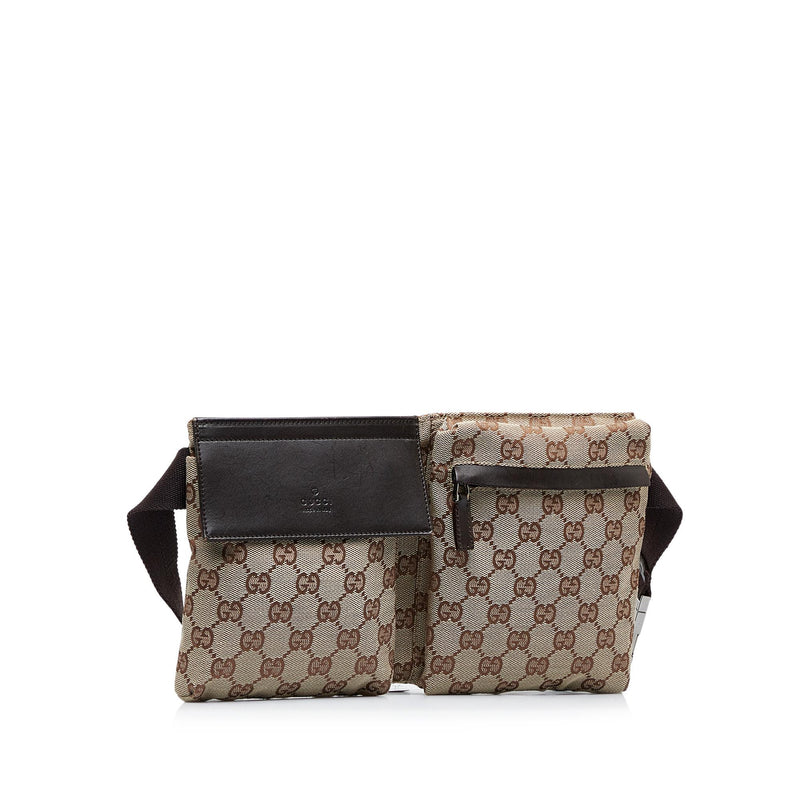 Gucci GG Canvas Double Pocket Belt Bag (SHG-BZKMqY) – LuxeDH