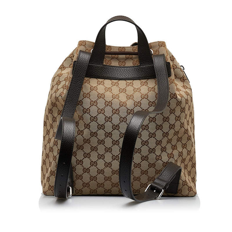 Gucci canvas drawstring discount backpack