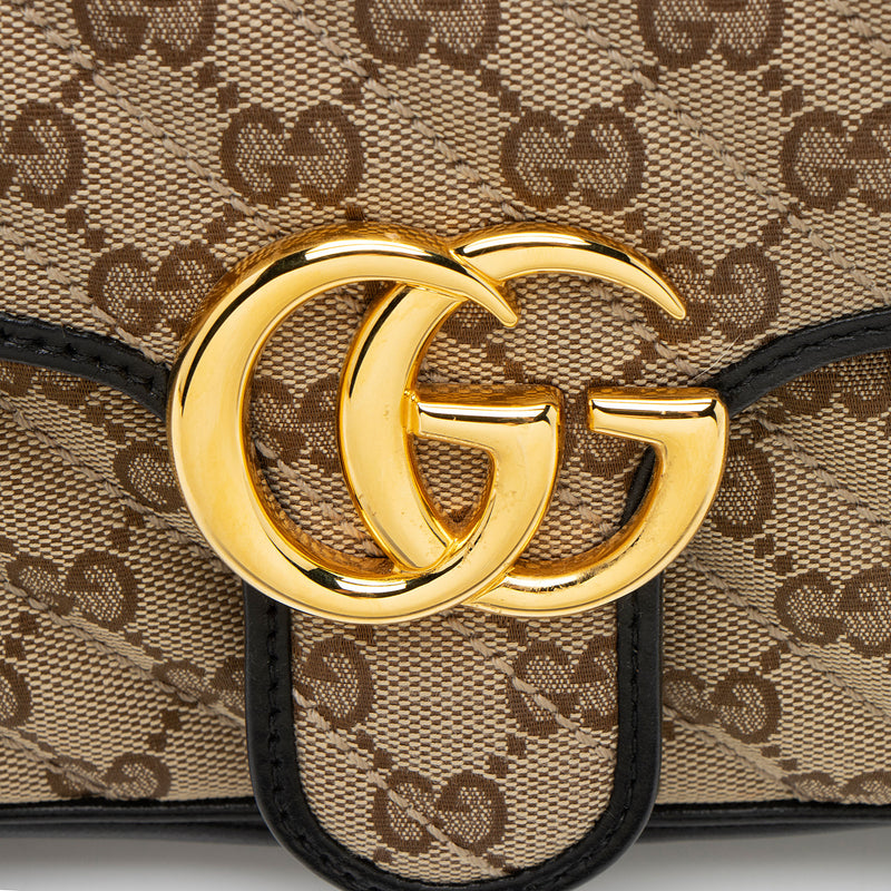 Gucci GG Canvas GG Marmont Small Flap Shoulder Bag (SHF-gUhUoV)