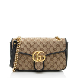 Gucci GG Canvas GG Marmont Small Flap Shoulder Bag (SHF-gUhUoV)