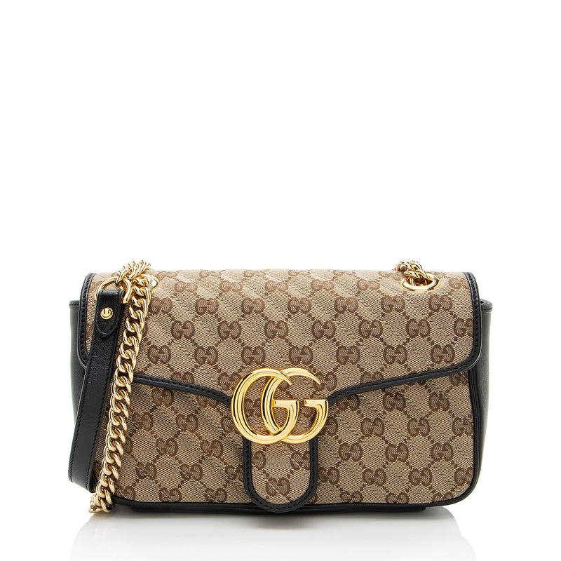 Gucci GG Canvas GG Marmont Small Flap Shoulder Bag (SHF-gUhUoV)