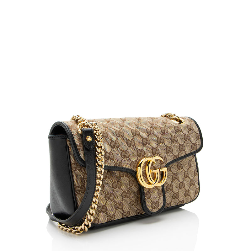 Gucci GG Canvas GG Marmont Small Flap Shoulder Bag (SHF-gUhUoV)