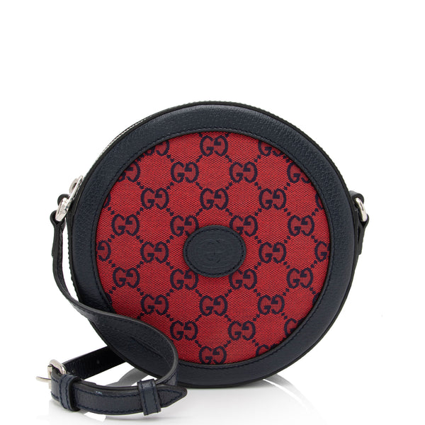 Gucci GG Canvas Interlocking G Patch Round Shoulder Bag (SHF-nexagL)