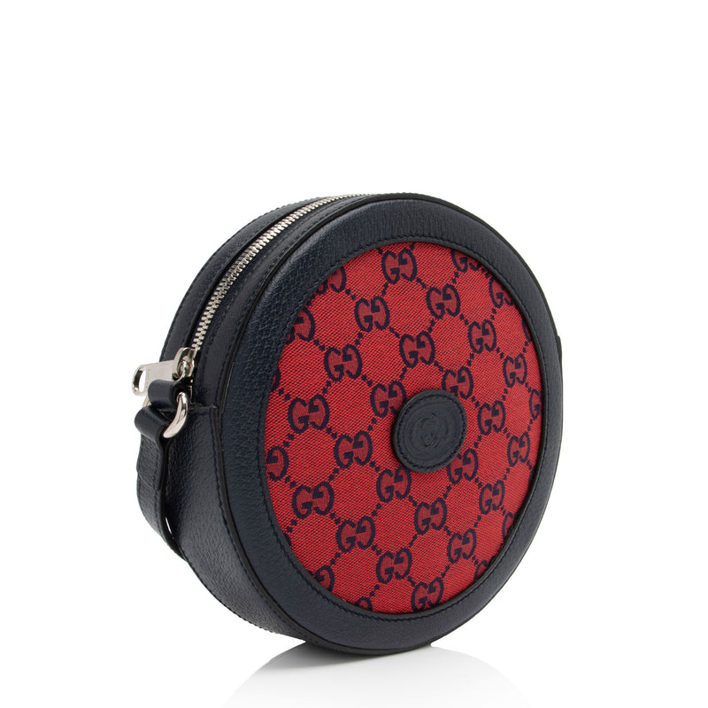 Gucci GG Canvas Interlocking G Patch Round Shoulder Bag (SHF-nexagL)