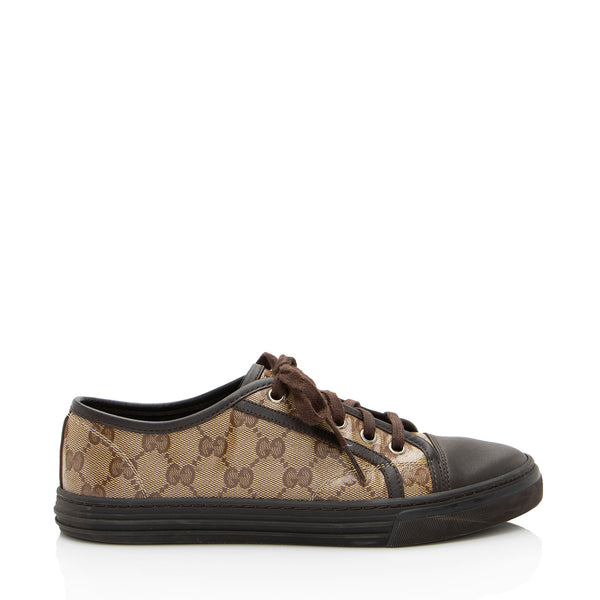 Gucci GG Crystal Leather Sneakers - Size 8 / 38 (SHF-3KArV7)