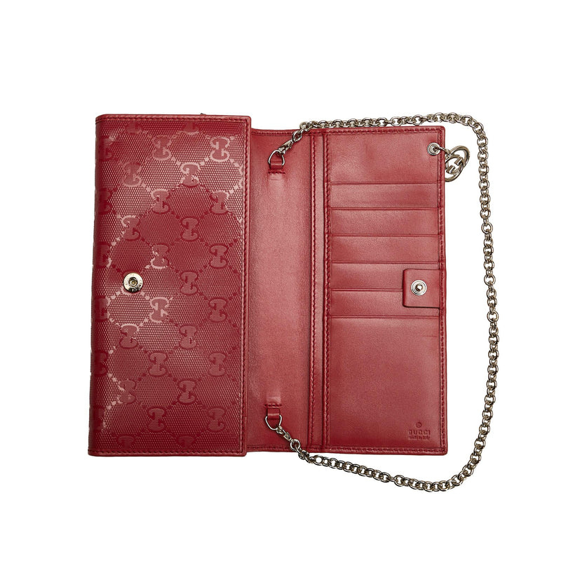 Gucci red discount wallet on chain