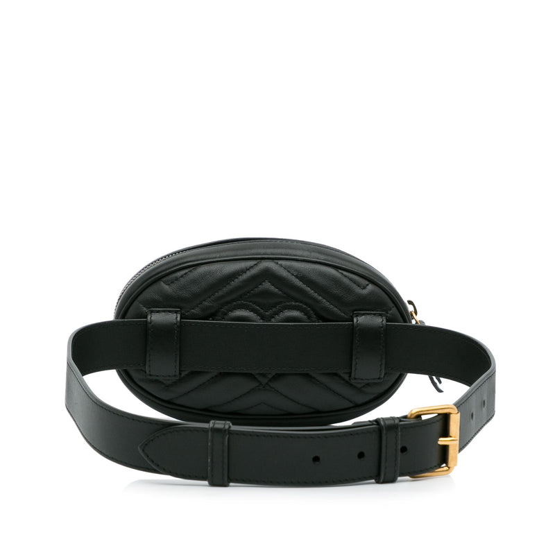 Black Gucci Gg Marmont Matelasse Belt Bag