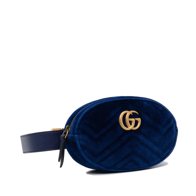 Gucci GG Marmont Matelasse Velvet Belt Bag