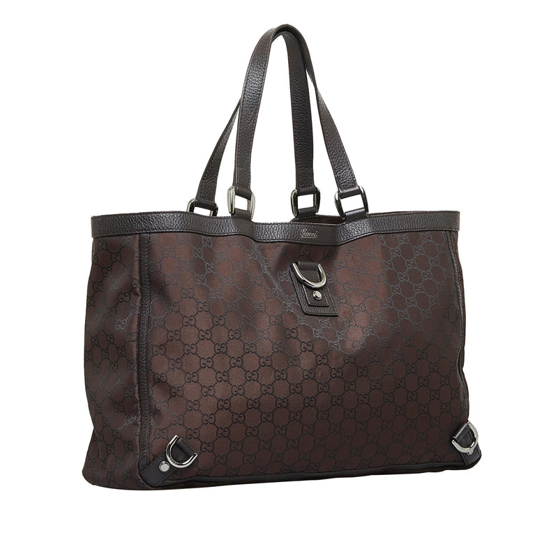 Pre-Owned Gucci GG Nylon and Leather Tote