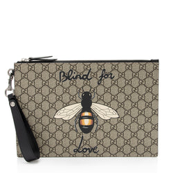 Gucci GG Supreme Blind For Love Wristlet (SHF-JHI1Pm)