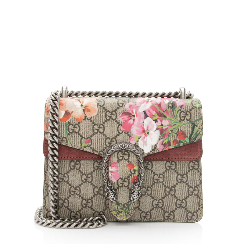 Brown Gucci Small GG Supreme Blooms Dionysus Shoulder Bag