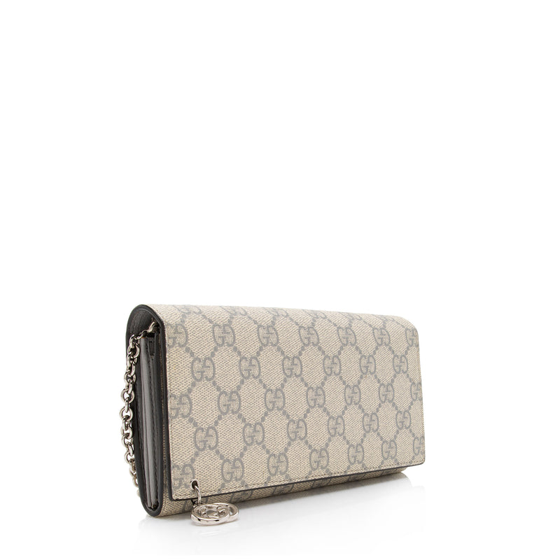 Gucci Wallet on Chain Grey Interlocking Leather Crossbody Bag