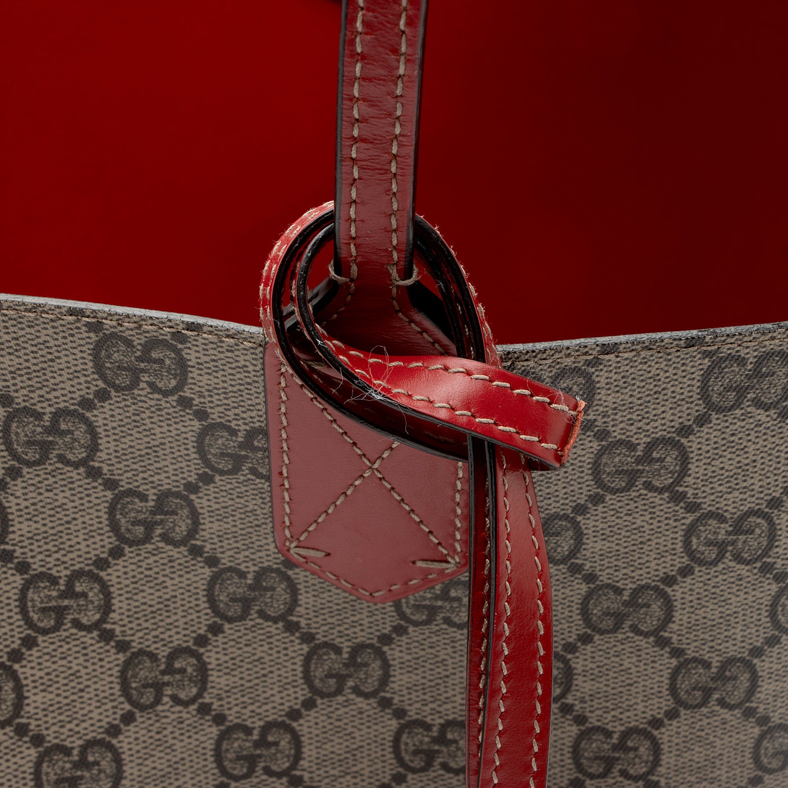 Gucci red reversible tote best sale