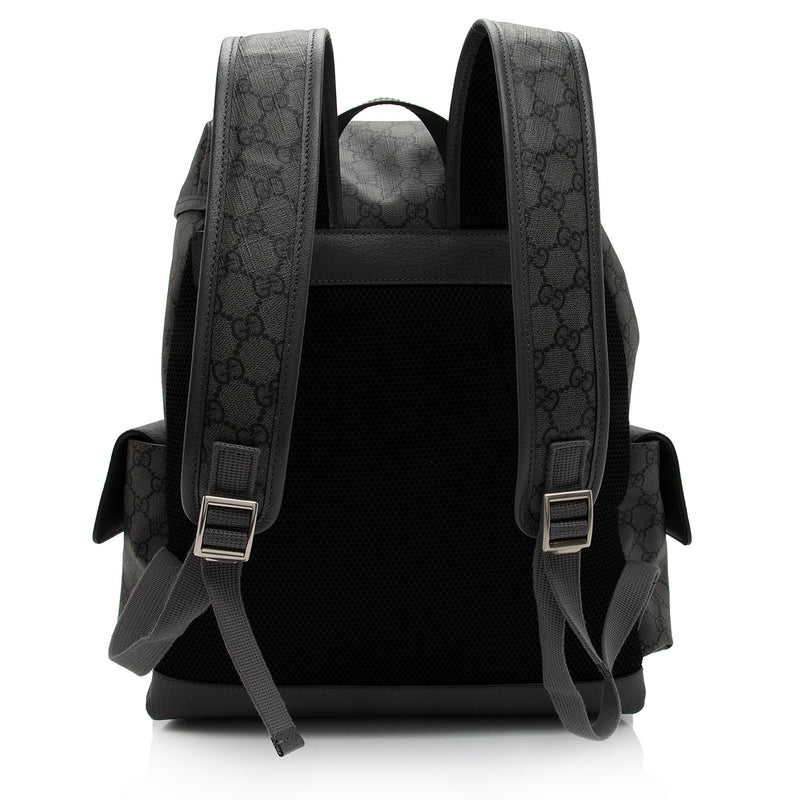 Ophidia GG medium backpack in grey and black Supreme