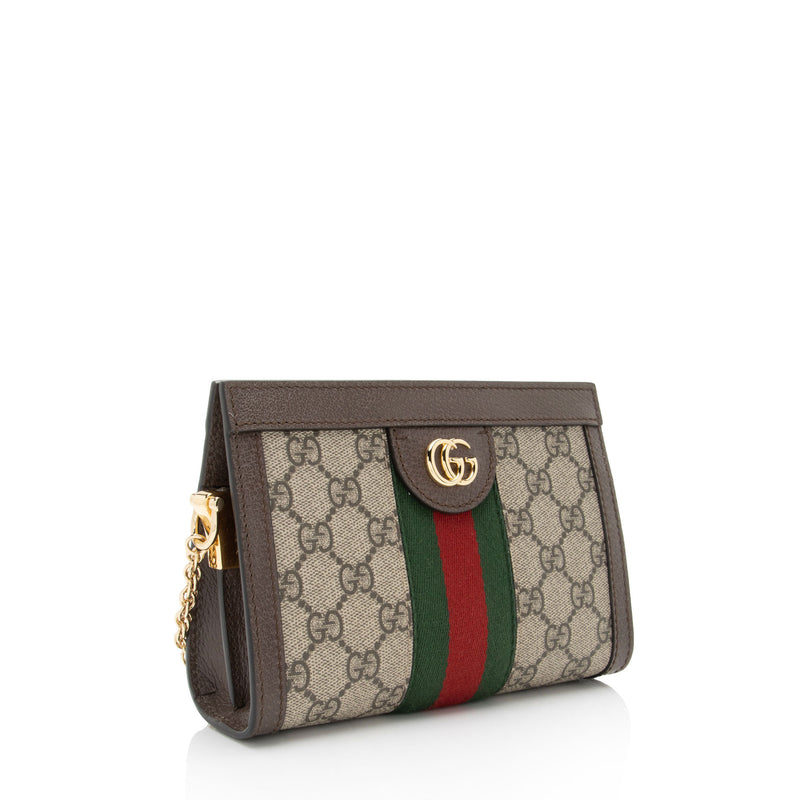 Gucci GG Supreme Monogram Blooms Mini Chain Shoulder Bag Beige