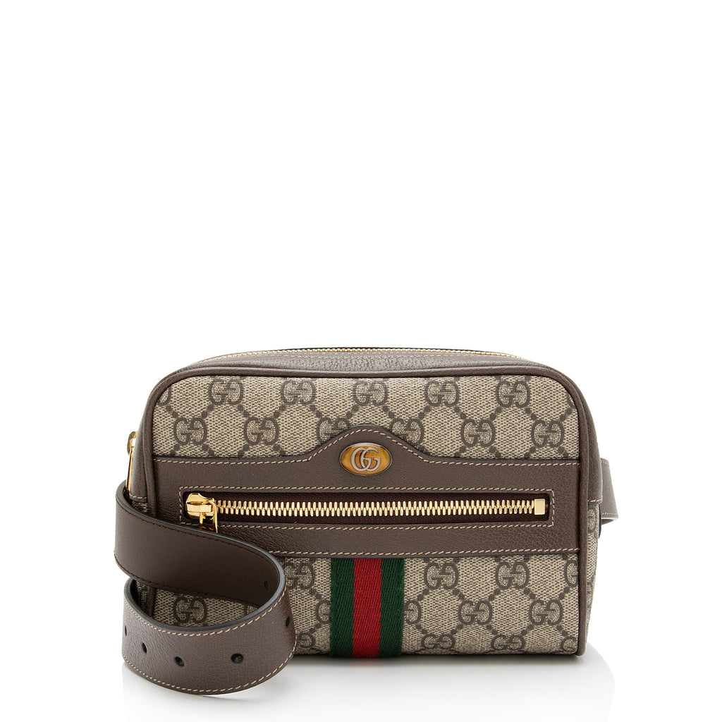AUTH Gucci Ophidia Supreme Belt Bag GG Coated Mini 75 small 519308