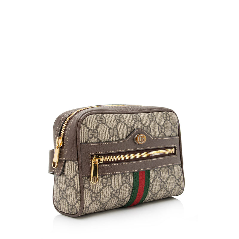 Gucci Belt Bag Monogram Supreme Brown in Canvas with Silver-tone - US