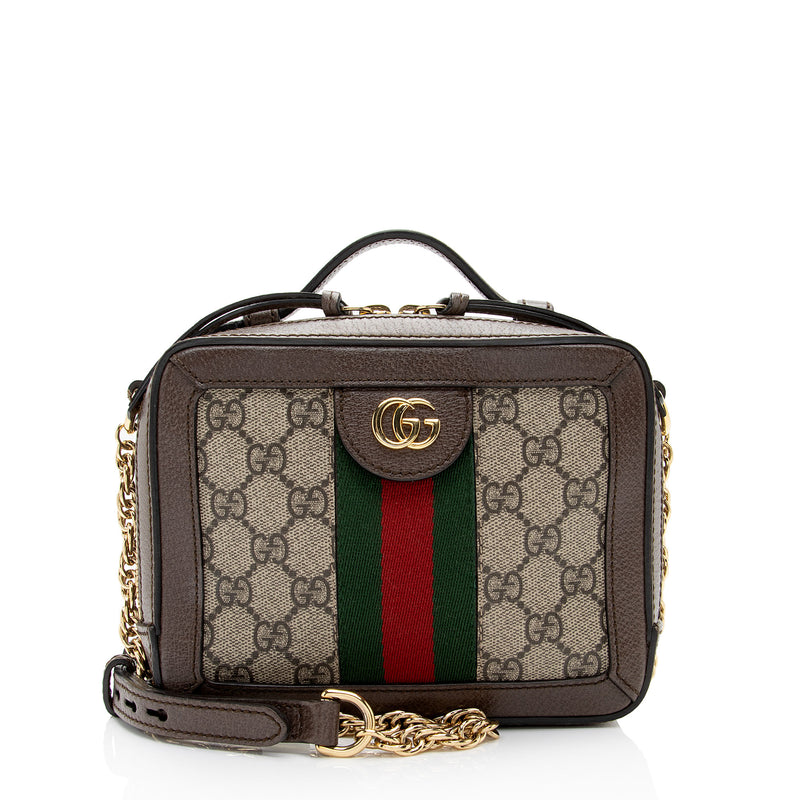 Ophidia boston patent leather handbag Gucci Brown in Patent