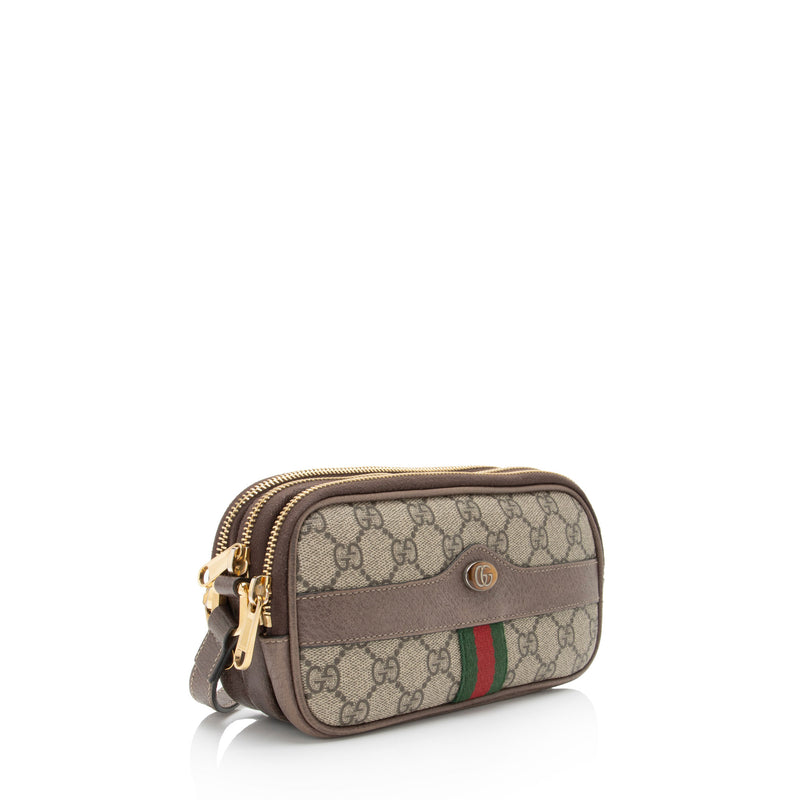 Gucci GG Supreme Ophidia Triple Zip Crossbody Bag (SHF-HPxCwf)