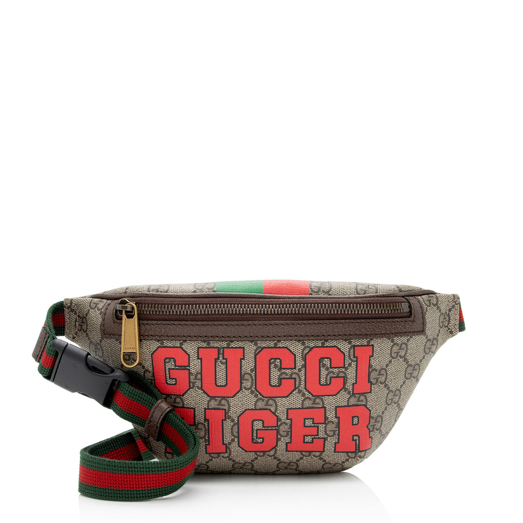 Gucci GG Monogram Tiger Beige Coated Canvas Mini Bag Crossbody