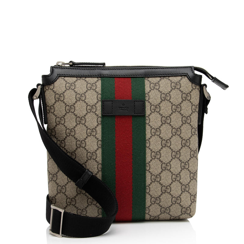 Gucci GG Supreme Web Flat Messenger Bag (SHF-MJH9wS) – LuxeDH