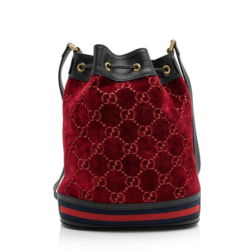 Gucci GG Velvet Web Bucket Bag (SHF-23776)