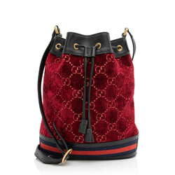 Gucci GG Velvet Web Bucket Bag (SHF-23776)