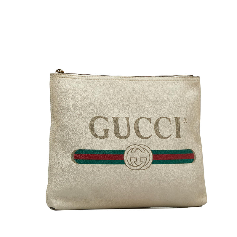 Gucci Black Textured Leather GG Marmont Pouch