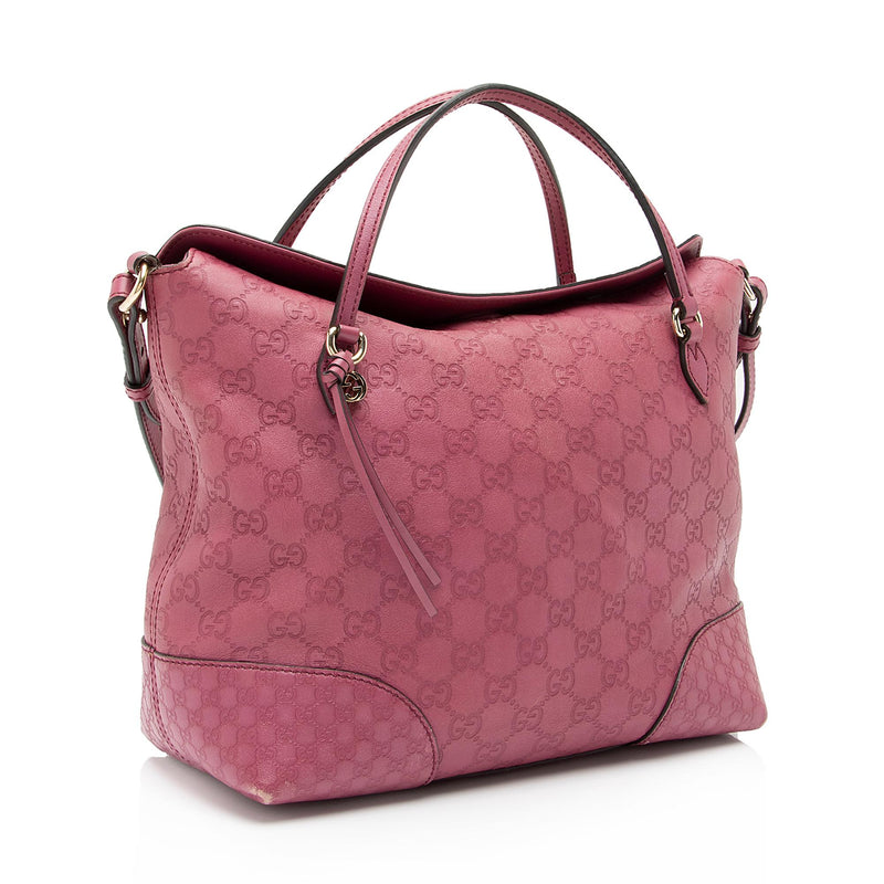 Gucci Guccissima Leather Bree Fold Over Tote (SHF-23663)