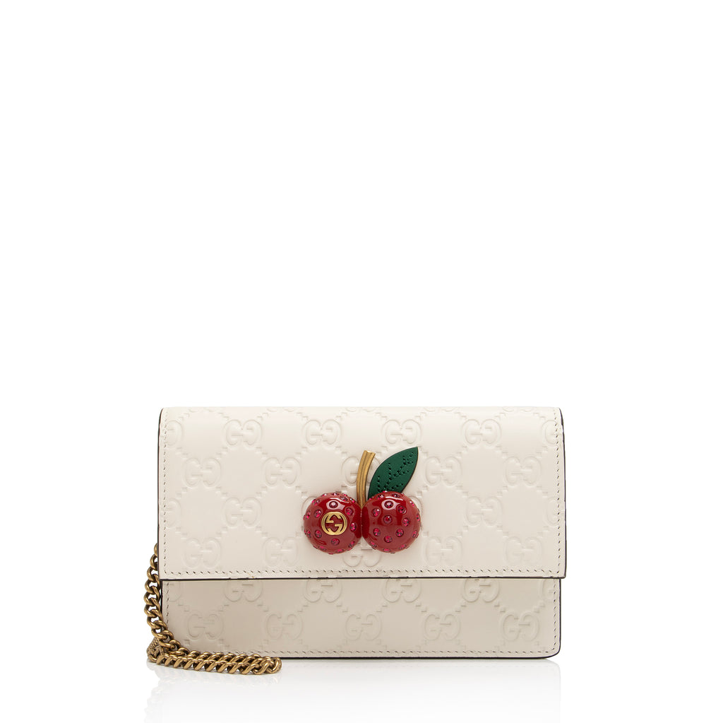 100% Authentic GUCCI GG Supreme Mini Crossbody Bag With Cherry