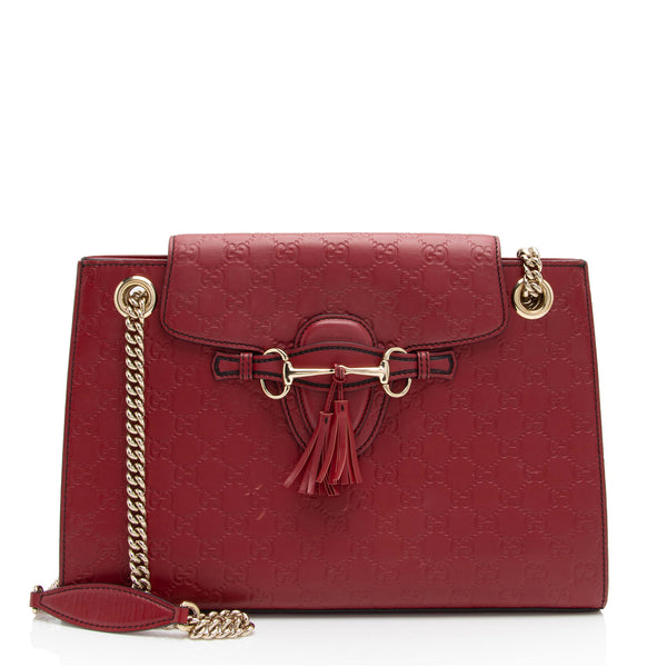 Gucci Guccissima Leather Emily Large Shoulder Bag (SHF-sGVPro)