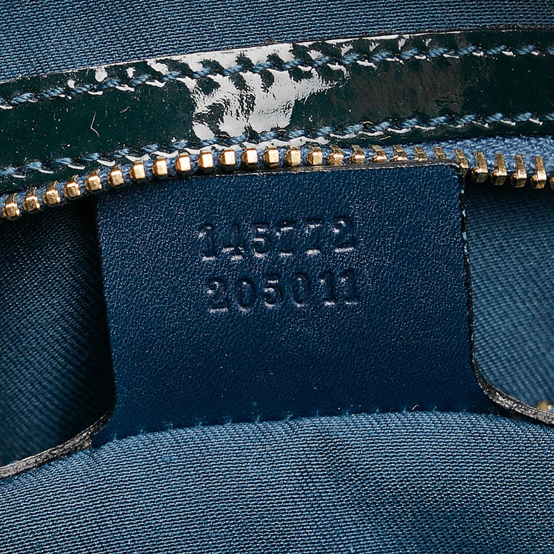 FonjepShops | medium pebbled tote bag | Gucci Gucci Bagage travel bag in  black canvas and black patent leather Handbag 387615