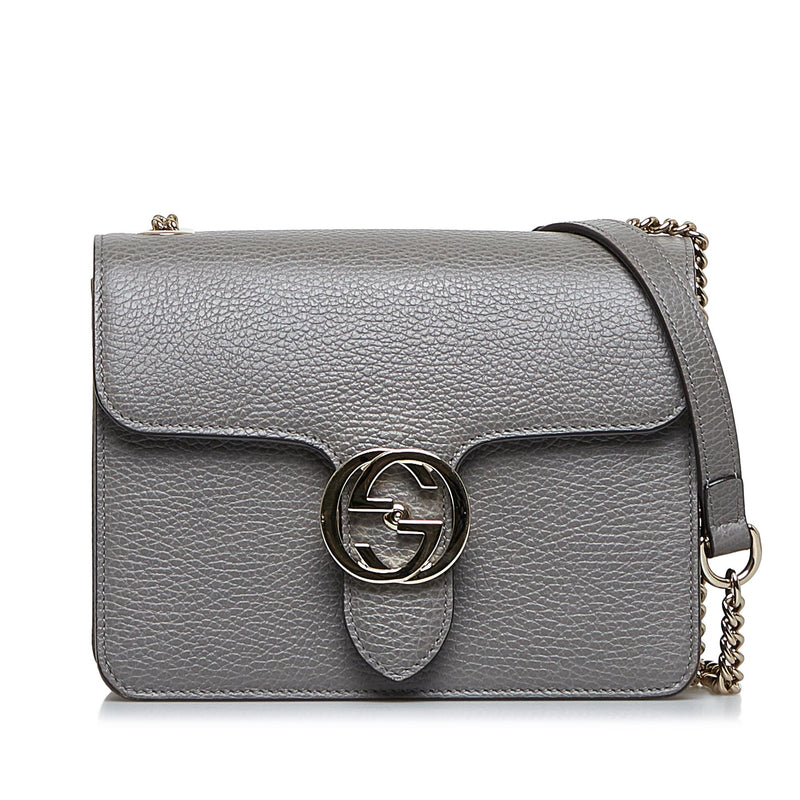 Gucci - Authenticated Interlocking Handbag - Leather Black for Women, Never Worn