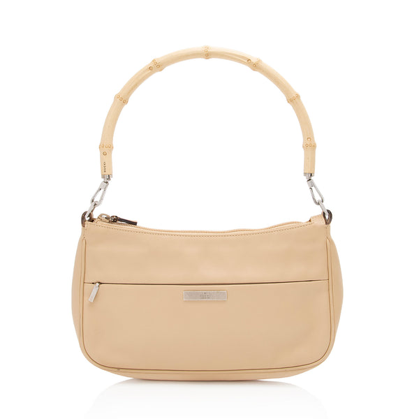 Gucci Leather Bamboo Small Shoulder Bag (SHF-dNmWob)