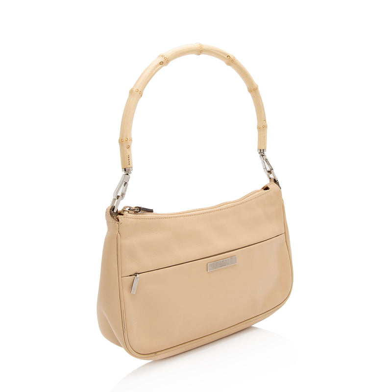 Gucci Leather Bamboo Small Shoulder Bag (SHF-dNmWob)